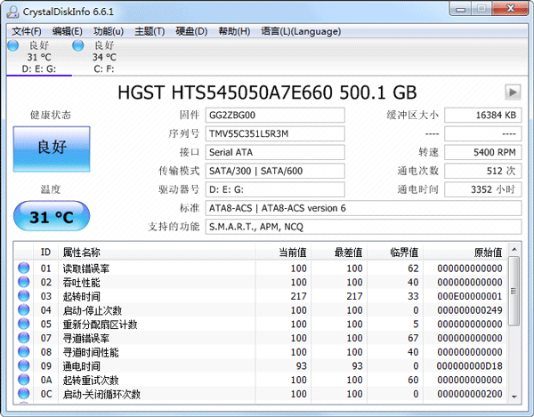 CrystalDiskInfo(磁盘检测软件) V6.6.1 多国语言版