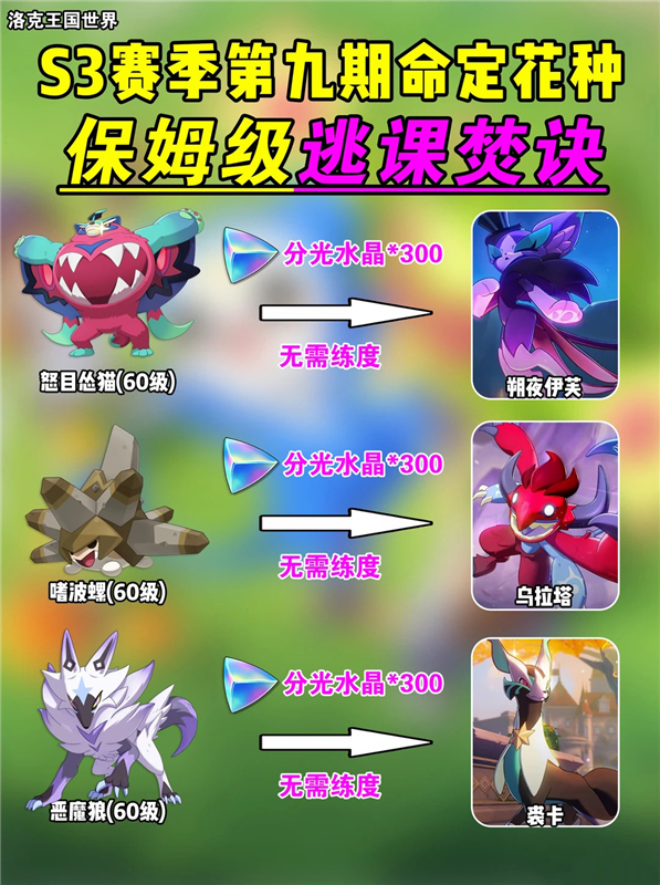 洛克王国世界第九期命定花种保姆级逃课攻略