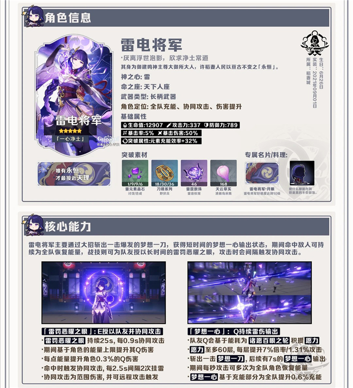 原神月之八雷电将军图解养成攻略