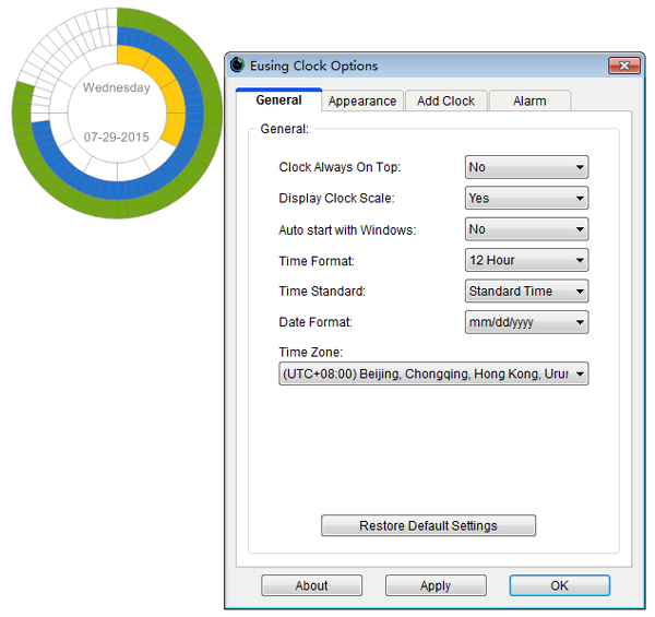 ����ʱ������(Eusing Clock) V2.3 ��ɫ��