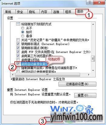 勾选“自动崩溃恢复” 勾选“自动崩溃恢复”