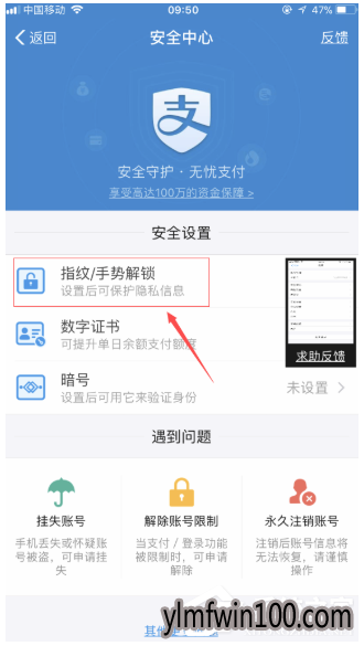 支付宝APP怎么设置钱包锁的方法