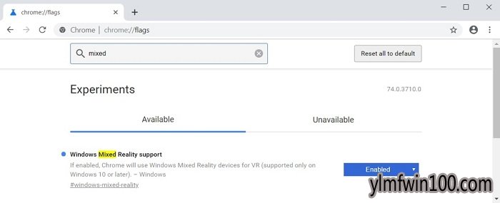 如何在Google Chrome中启用Windows MR支持?