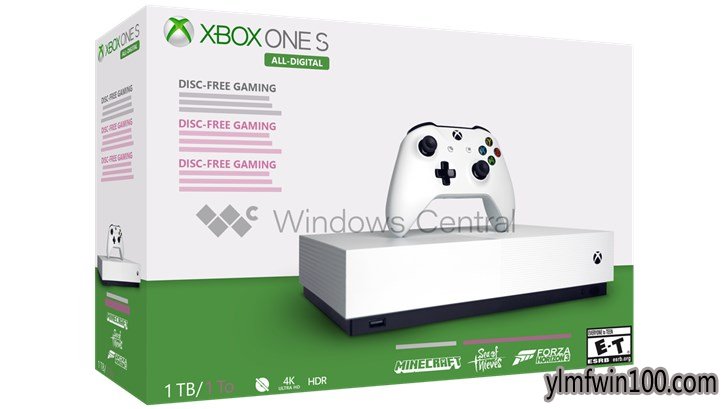 微软Xbox One S全数字版渲染图出炉
