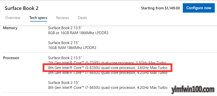 最新版Surface Win10 Book 2 将搭载i5-8350U处理器