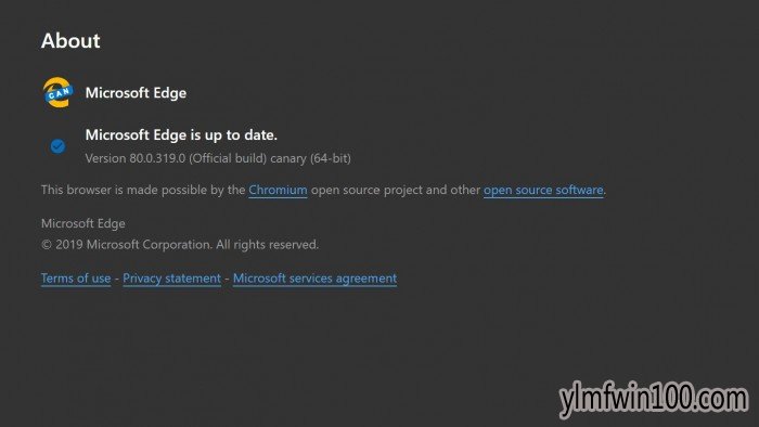 最新消息:Win10 Edge Canary发布80.0.319.0更新