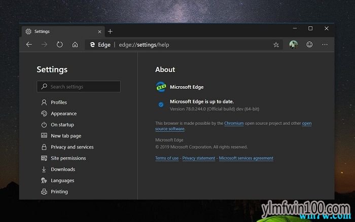 微软发布Win10 1909Edge新版调整Win10黑暗模式 引入新功能和bug修复