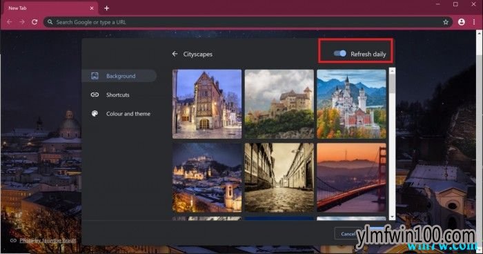 Chrome浏览器新版Canary Build更新推送每日旋转壁纸功能